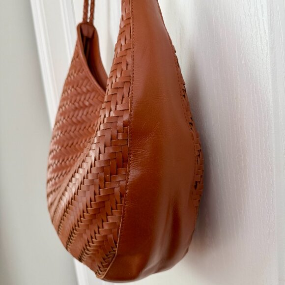 Bembien Bobbie Woven Leather Bag Sienna Cognac Brown - Picture 10 of 16